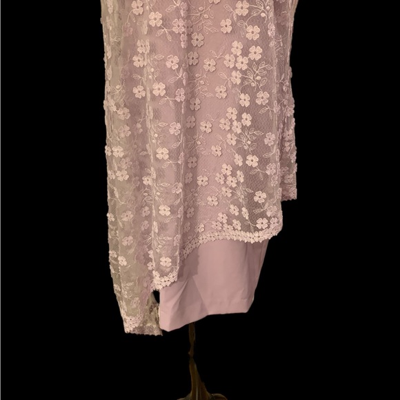 Alex Marie Lilac Lace Overlay Dress - Picture 11 of 13